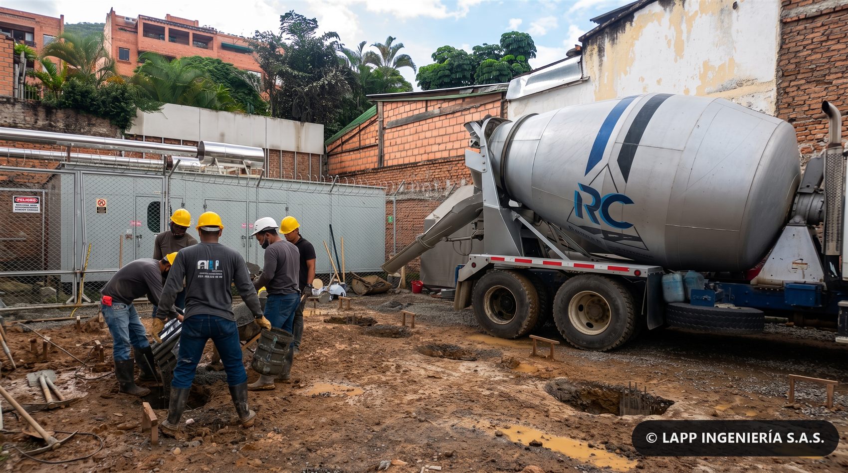 Vaciado de concreto en obra ejecutada por LAPP Ingeniería